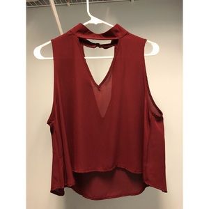 Sheer red top